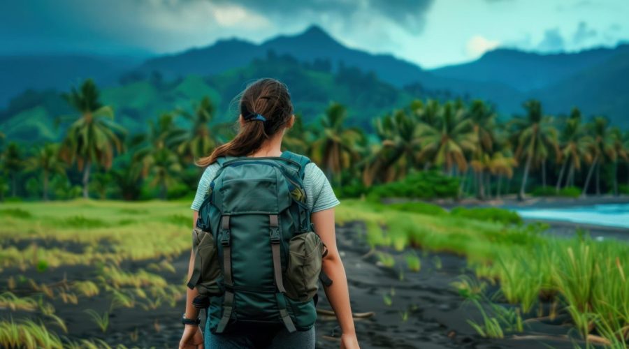 Voyageur préparant son budget pour un séjour de dix jours aux Antilles, avec calculatrice, carnet et billets sur une table.